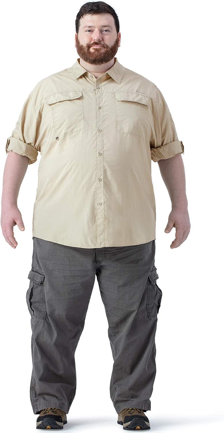 Naviskin Men's Plus Size UPF 50+ Sun Protection Long Sleeve Quick Drying Outdoor Shirt Big & Tall XL-4XL: Clothing