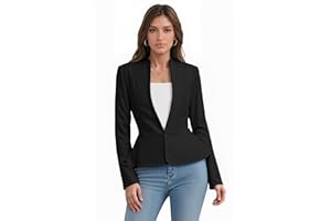 Hybrid & Company Women's Casual Work Office Elegant Open Front Premium Nylon Blazer Jacket