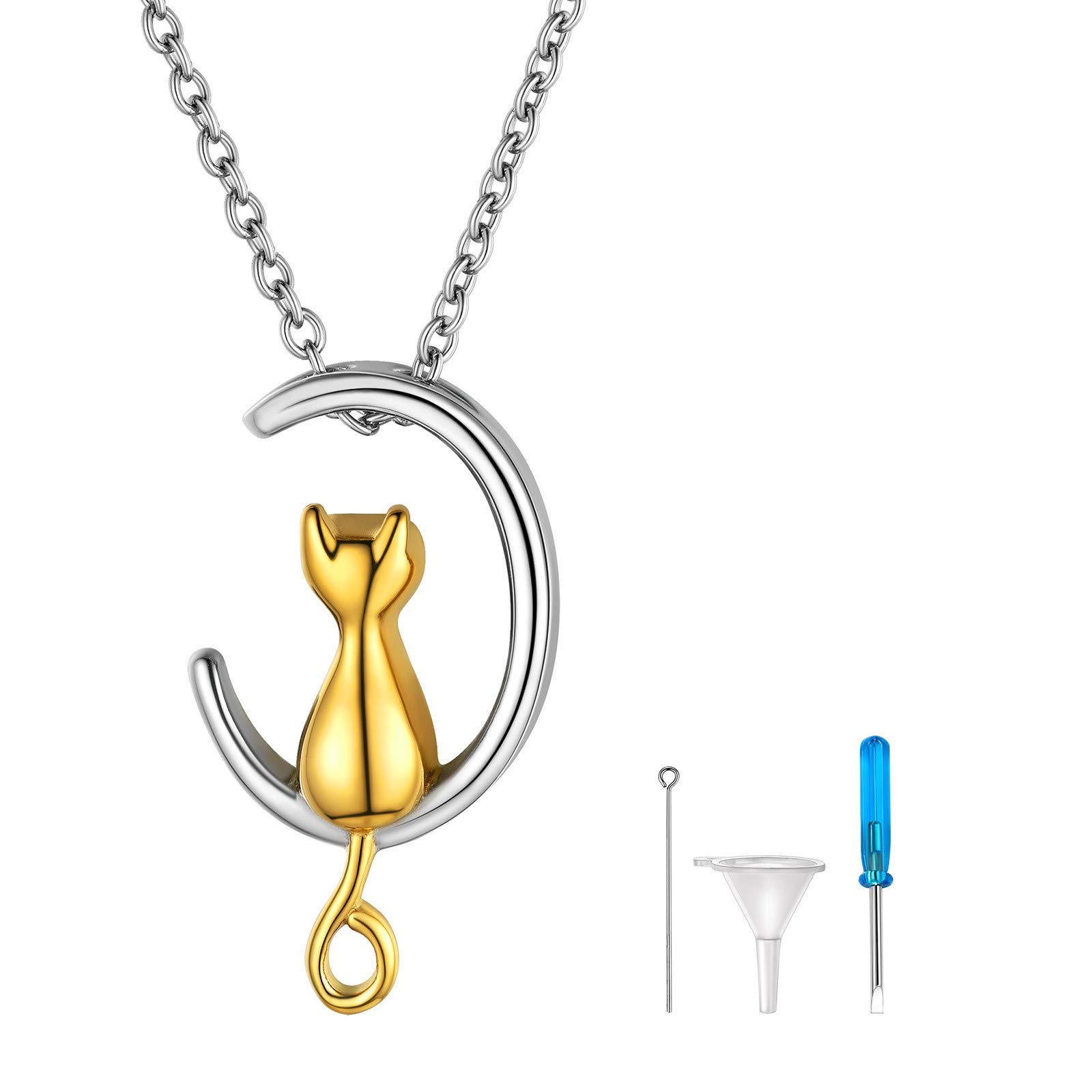 Cat Ashes Necklace Cat Cremation Jewelry Pet Necklace Urn Keepsakes for Ashes Necklace