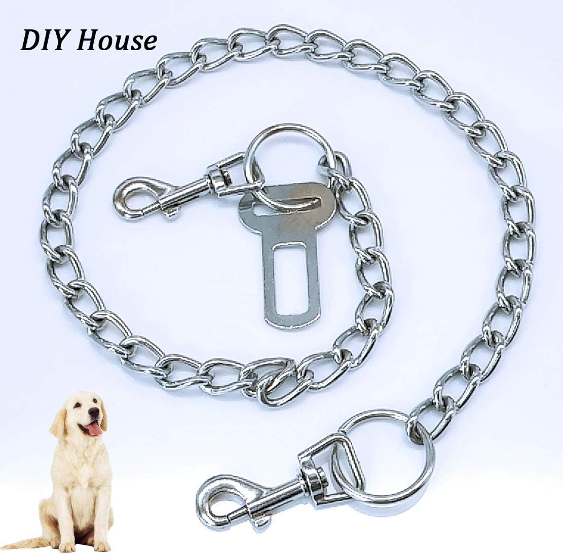 DIY House Metal Dog Seat Belt for Car, Dog Car Seat Belts Chew Proof Strong Safety Restraint