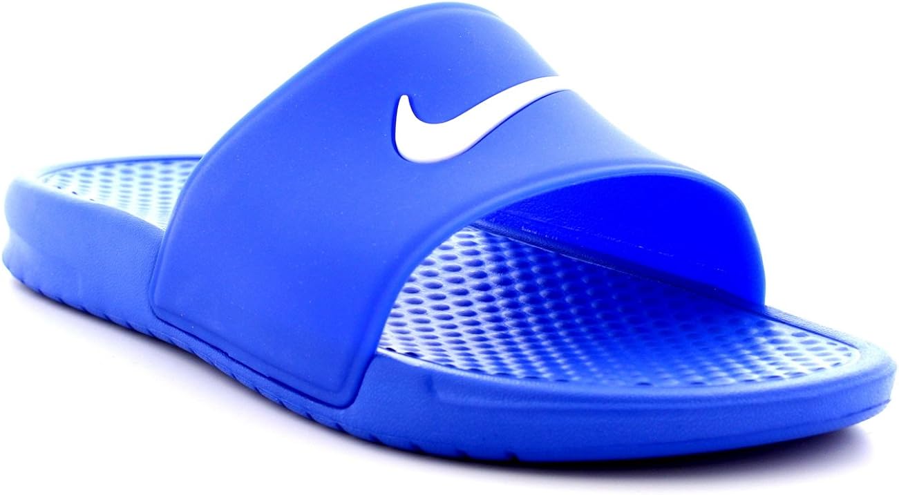 Amazon.com | Nike Mens Benassi Shower Slide Lightweight Slides Beach Pool Sandals - Racer Blue 