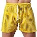 TiaoBug US Mens Hollow Openwork Drawstring Lounge Underwear Boxer Shorts Yellow Size Large