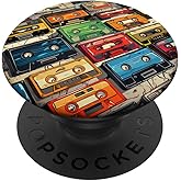 Retro Life Music Lover Cassette National Retro Day PopSockets Adhesive PopGrip