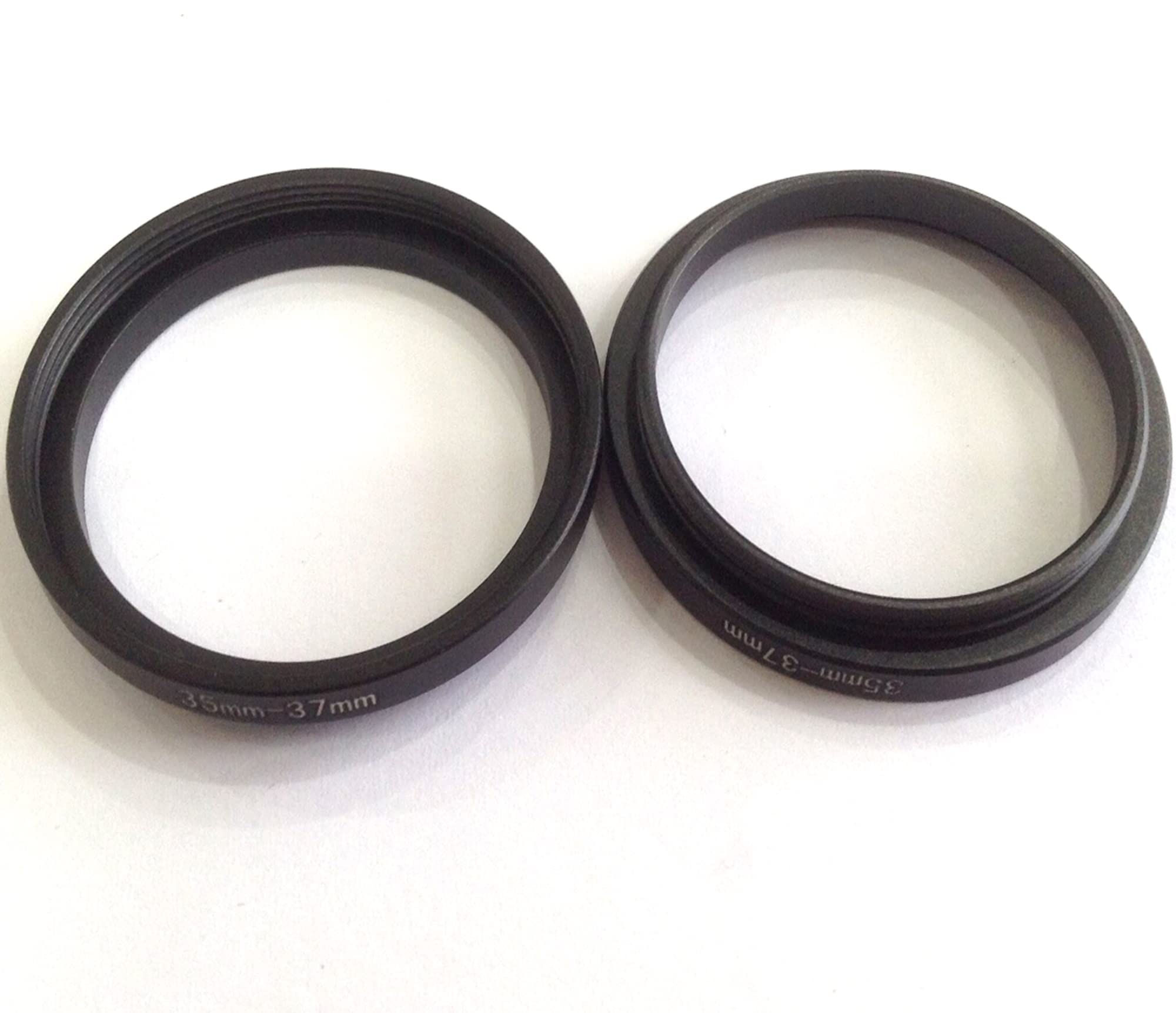 2x Metal 35mm To 37mm Step Up Rings Screws Adapter Diameter Switch 35-37mm Video Digital Camera Lens Connect-ing Size 35-37 Filter Circle Film Picture View Fixed Connector Focus Parts Accessory