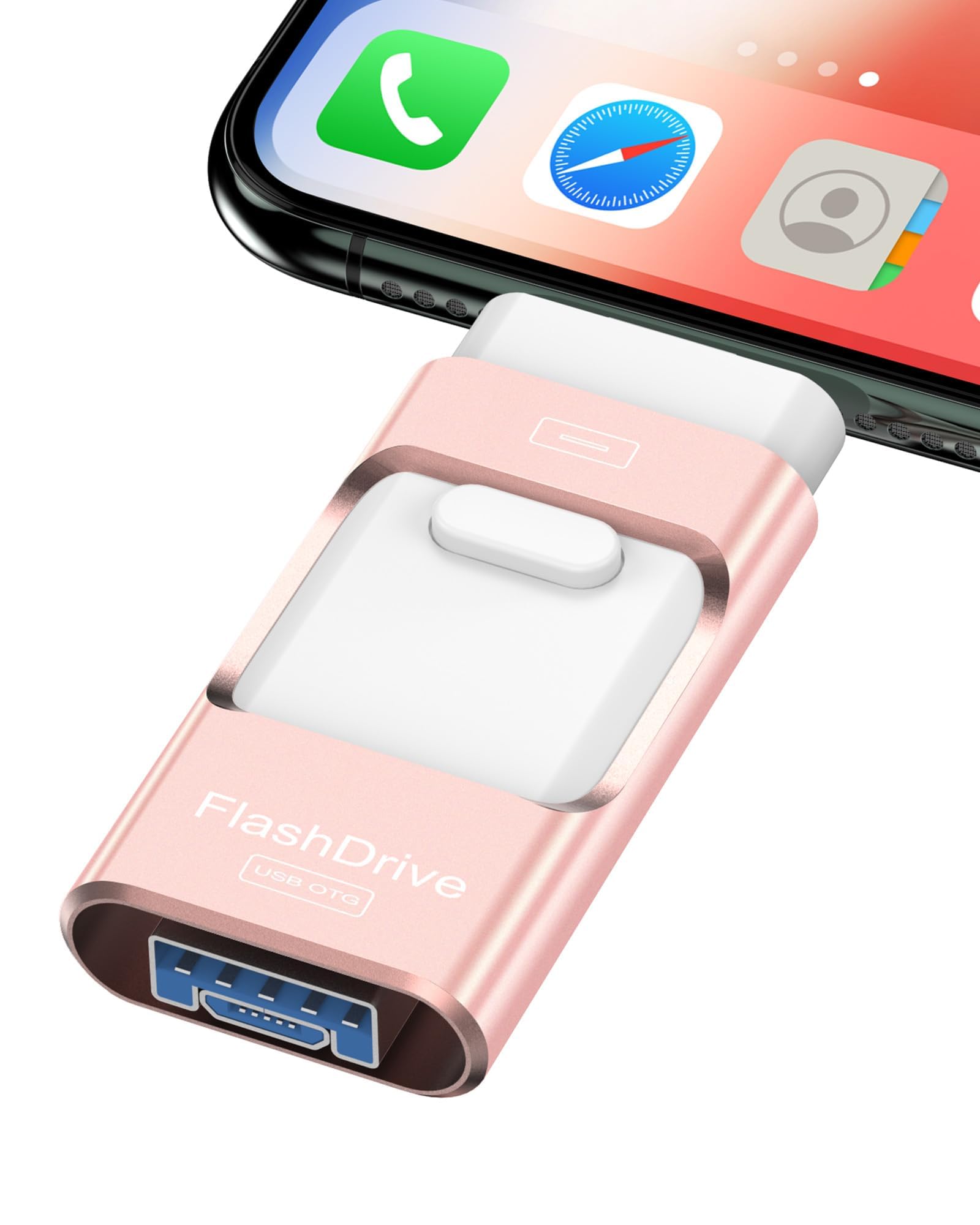 Photo 1 of Flash Drive for iPhone 512GB, Photo Stick Thumb Drive USB Stick High Speed Transfer USB Drives External Storage Memory Expansion for iPhone/iPad/PC/Laptop (Pink)