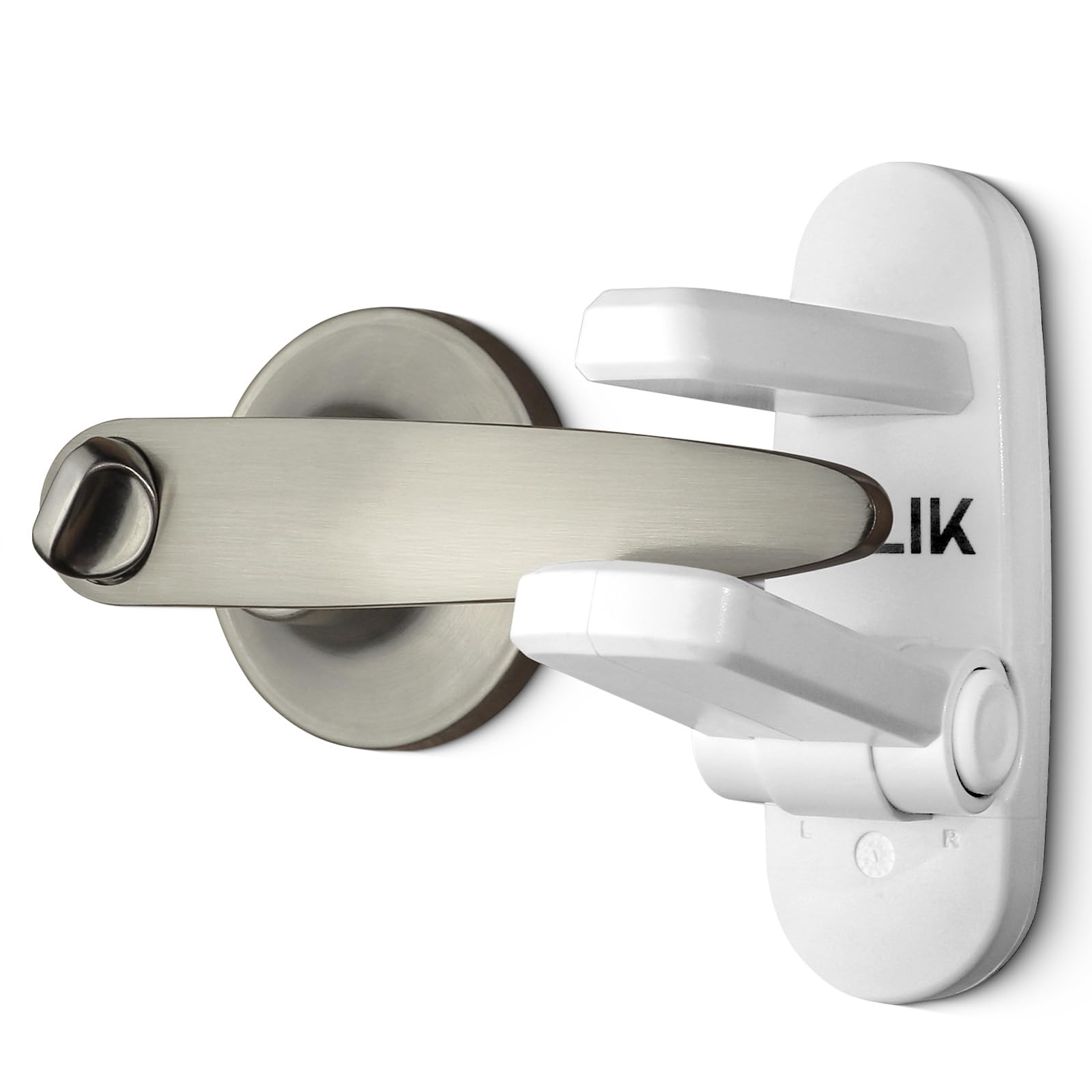 Jolik Improved Childproof Door Lever Lock(4 Pack) - Child Door Handle Lock, Easy to Install and No Drill, No Screw