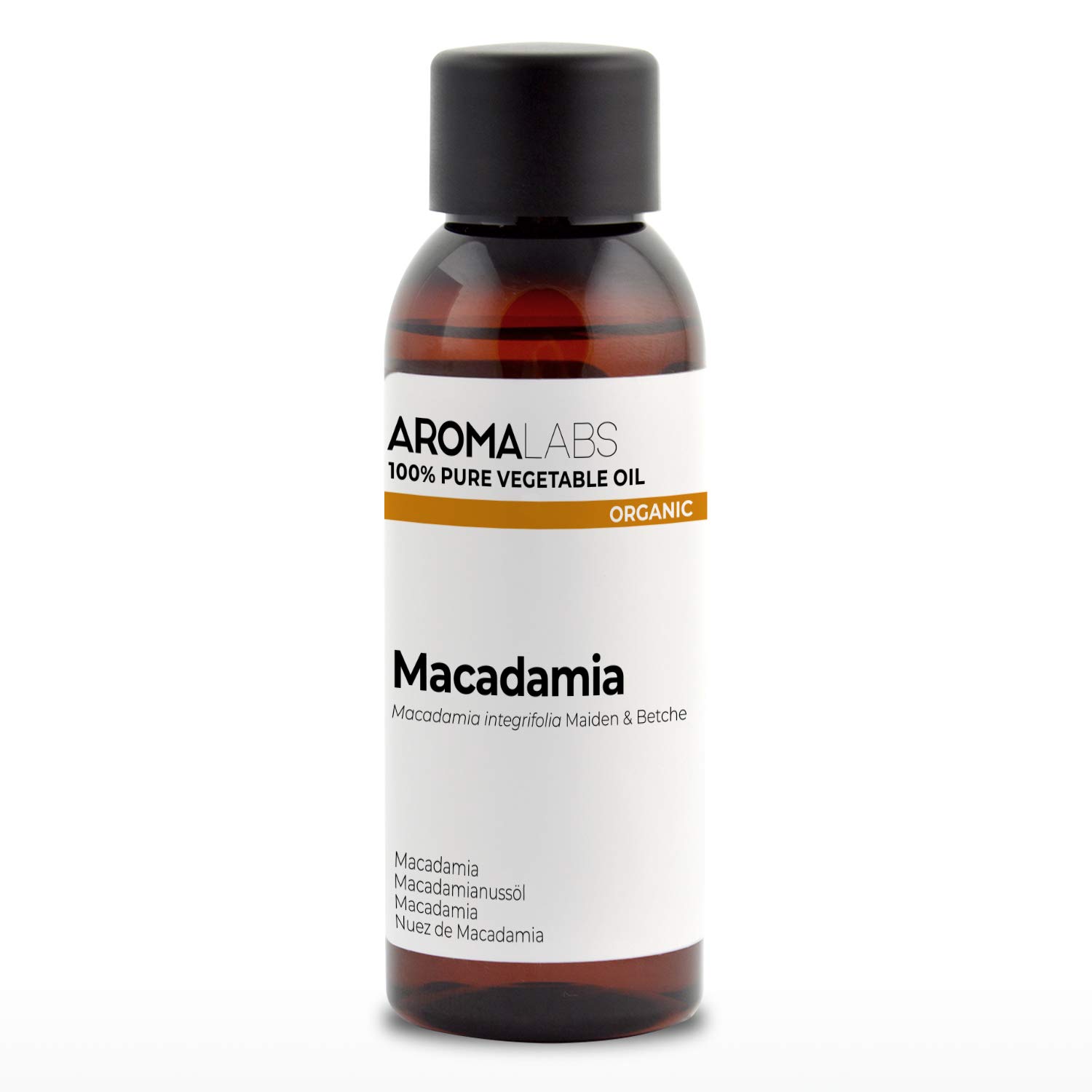 ORGANIC - MACADAMIA Oil - 50mL - 100% Pure, Natural, Cold Pressed and AB Certified - AROMA LABS (French Brand)
