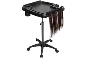 BARBERPLAN Salon Extension Tray Cart, Barber Rolling Tools Trolley Tray Cart for Hair Coloring Styling and Haircutting，Movable and Height Adjustable Solon Supply Storage Tray Cart