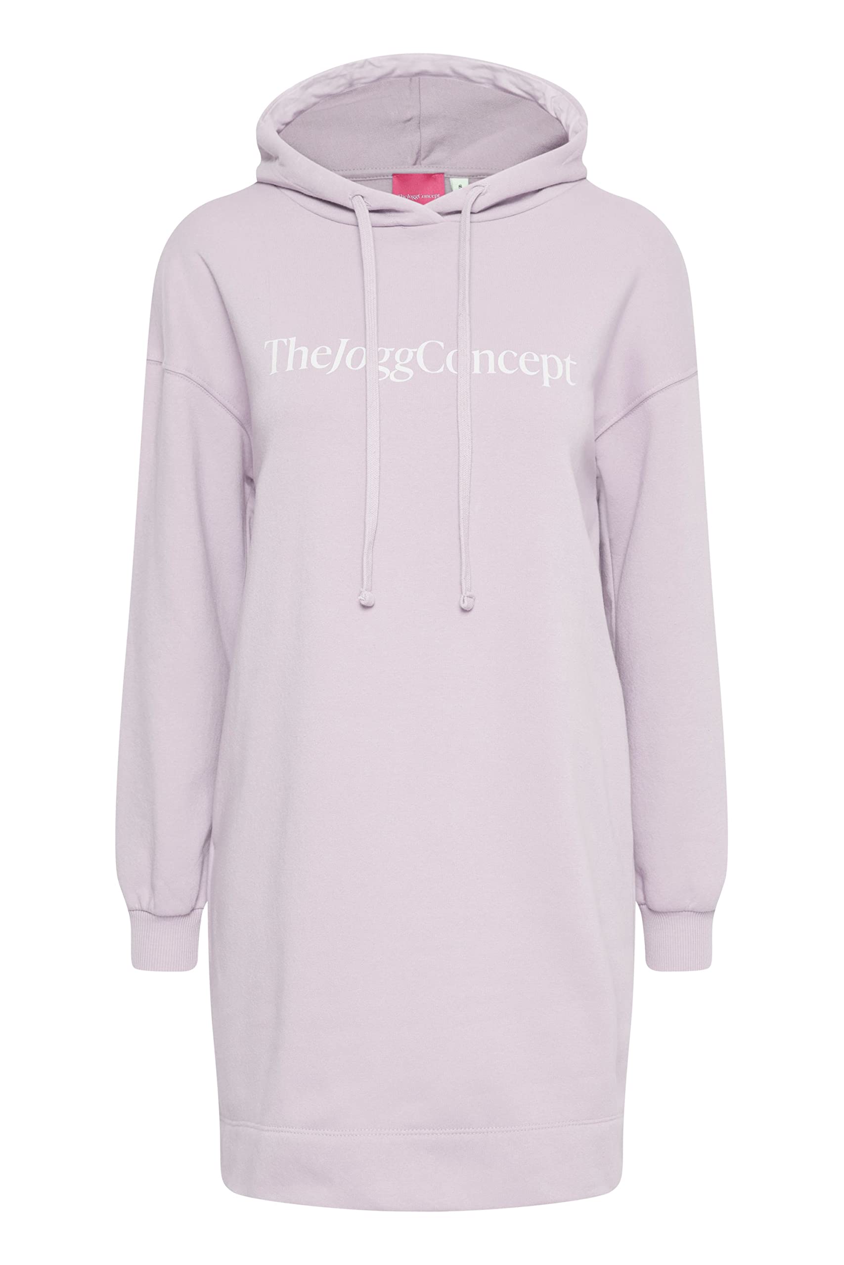 THEJOGGCONCEPT JCSAFINE Dress Women's Long Sweatshirt Pullover Long Jumper with Hood Loose Fit, Orchid Petal (143710), S
