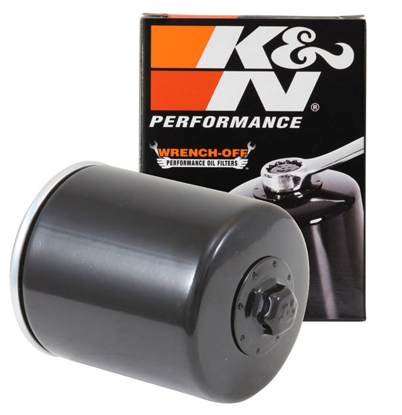 Photo 1 of K&N Motorcycle Oil Filter: High Performance, Premium, Designed to be used with Synthetic or Conventional Oils, Wrench Off Nut: Fits Select Harley Davidson Motorcycles, KN-171B