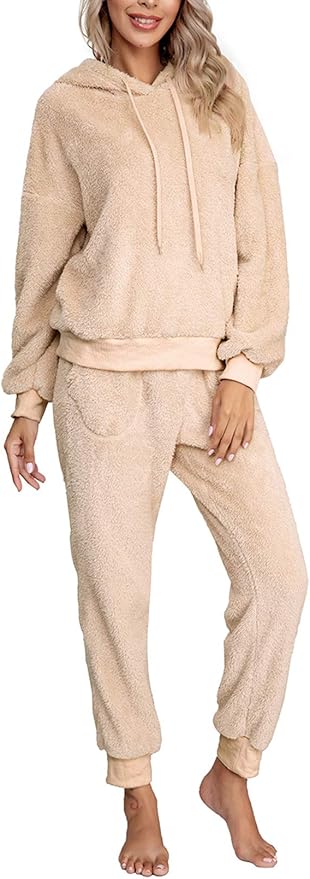 women's fuzzy 3 piece sweatsuit