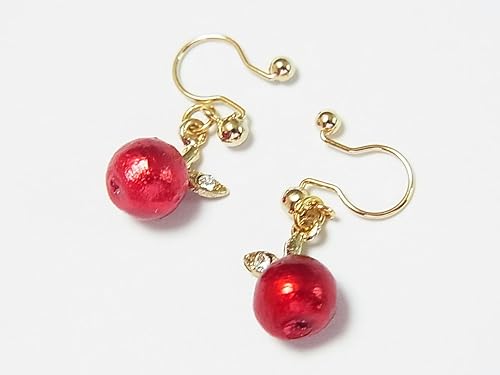 Amazon ルチカ Luccica コットンアップル イヤリング 赤りんご 林檎 リンゴ アクセサリー ジュエリー かわいい おもしろ 個性的 レディース シンプル フルーツ 果物 キュート メルへン ナチュラル フレッシュ イヤリング 通販