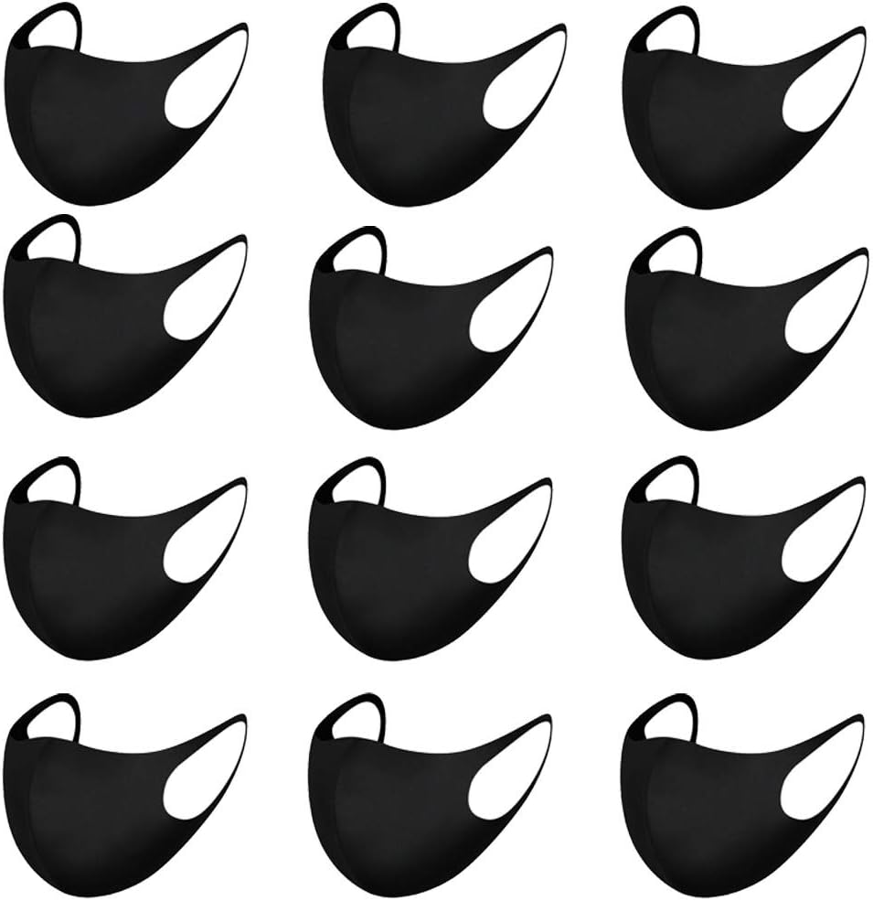 Pollyhb 9/12 Pcs Cycling Cotton Face Guard Skiing Earloop Protective Veil Outdoor Men Women Health Breathable Comfort Mouth Guard (12 Pcs)