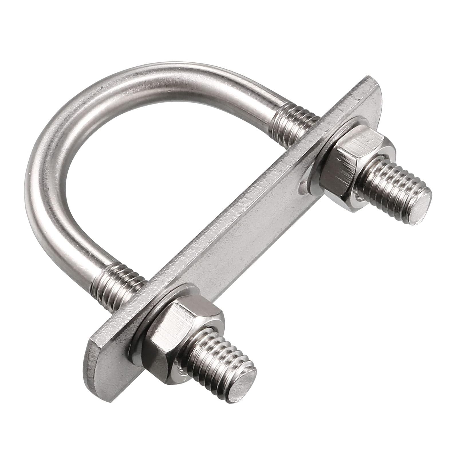 TA-VIGOR M8 Round U-Bolts, 35mm Inner Width 60mm Length Steel U-Bolts with Nut, Plate, Washer for Attaching Piping Conduit Cable Tube Brackets Boat Trailer