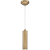 Westinghouse 6111100 Rayman Contemporary One-Light Dimmable LED Indoor Mini Pendant Light Brushed Brass Finish