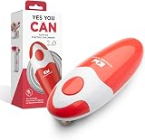Kitchen Mama Auto 2.0 Electric Can Opener Red – Smooth Edge, Battery Operated view 1