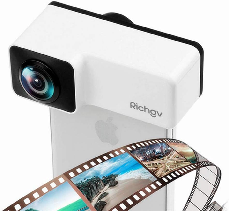 Richgv Snap-On 360°Lens, Panoramic Lens Wide Angle Fisheye Clip-On Portable Camera Lens Adapter Compatible with Apple, Instagram, Facebook, iMessage Snapchat(iPhone 8 Plus)