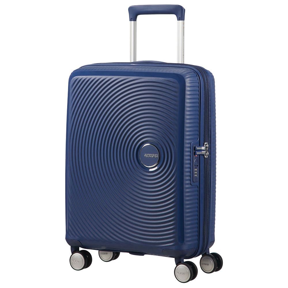 American Tourister Soundbox - Hand Luggage Suitcase 55 x 40 x 20/23 cm - Hard Shell Trolley Suitable for EasyJet - Expandable, Light, 4 Wheels & TSA Lock - 35.5/41 L - Blue (Midnight Navy) — image 1