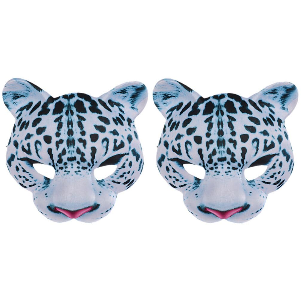 ifundom 2pcs Leopard Mask Halloween Mask Animal Masks Animal Party Mask Party Bag Fillers Dress Up Cosplay Mask for Halloween Cosplay Party Masquerade Eva Animal Costume