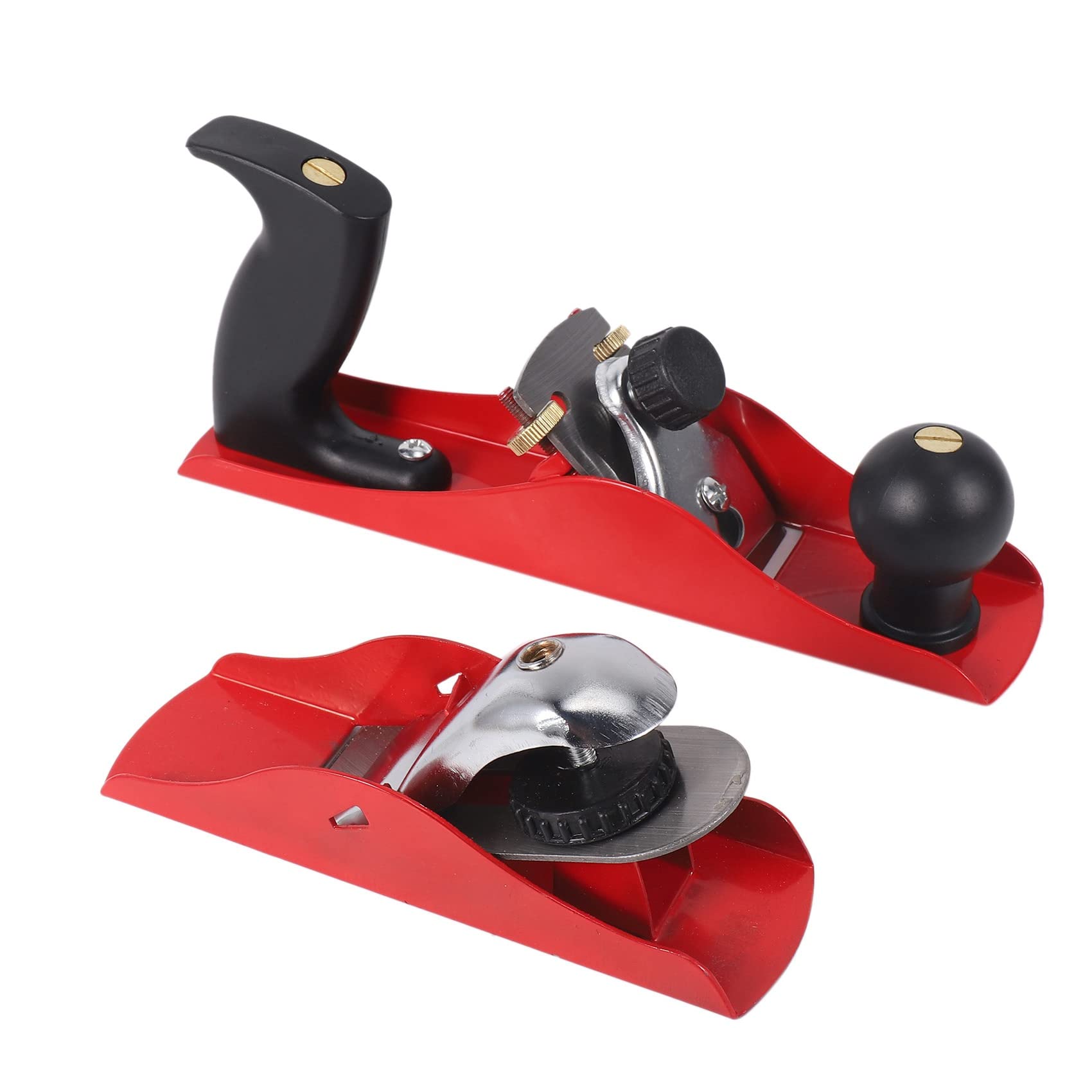 HEYABAE Wood Planer, 2 Set 9.25 Inch and 6.3 Inch Hand Planer for Woodworking, Fathers Day Bench Plane Depth Adjustable, Red