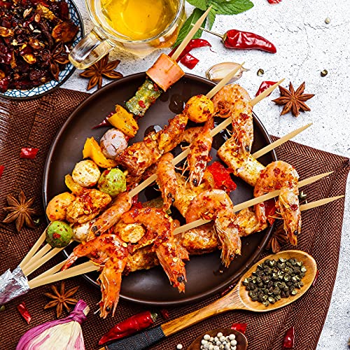 HANSGO BBQ Bamboo Skewers, 12 Inch Wooden Barbecue Skewers for Assorted Fruits, Caramel Apple, Kebabs, Grill, Marshmallow Roasting,70PCS