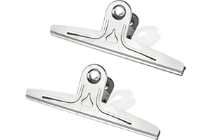 Coideal Extra Large Bulldog Paper Clips, 30cm Jumbo XXL Easel Clips Stainless Steel 2 Pcs Heavy Duty Binder Clamps for Office File (Silver, 11 4/5 Inch)