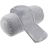 TIESOME 2 Packs Neck Roll Pillow Cover, Crystal Velvet Cervical Neck Pillow Case Bolster Pillowcases for Cylindrical Cushion Soft Travel Pillow Case Cover Cylinder Pillow Covers for Home(Gray)