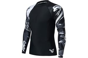 HUGE SPORTS Men's Swim Shirts Long Sleeve UPF 50+ Rash Guard Sun Shirts UV Sun Protection