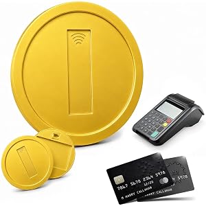 DVOGTH Retro Gold Coin Card Holder, Secure Hidden Slot Credit Card Protector Sleeve, 3D Printed Tap to Pay Coin for Contactle