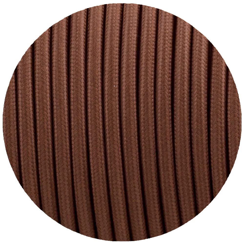 3 Core Braided Flex Lamp Cord 3 Conductor Fabric Braided Electrical Cable 0.75mm² | Vintage Flex Wire for Pendant Lights, Lamps & Lighting | 240V Mains Cable (3 Core - Brown)