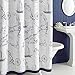 Uphome Shabby Cape Island Map Bathroom Shower Curtain - Navy and White Nautical Style Pattern Polyester Fabric Kids Decorative Curtain Ideas (72