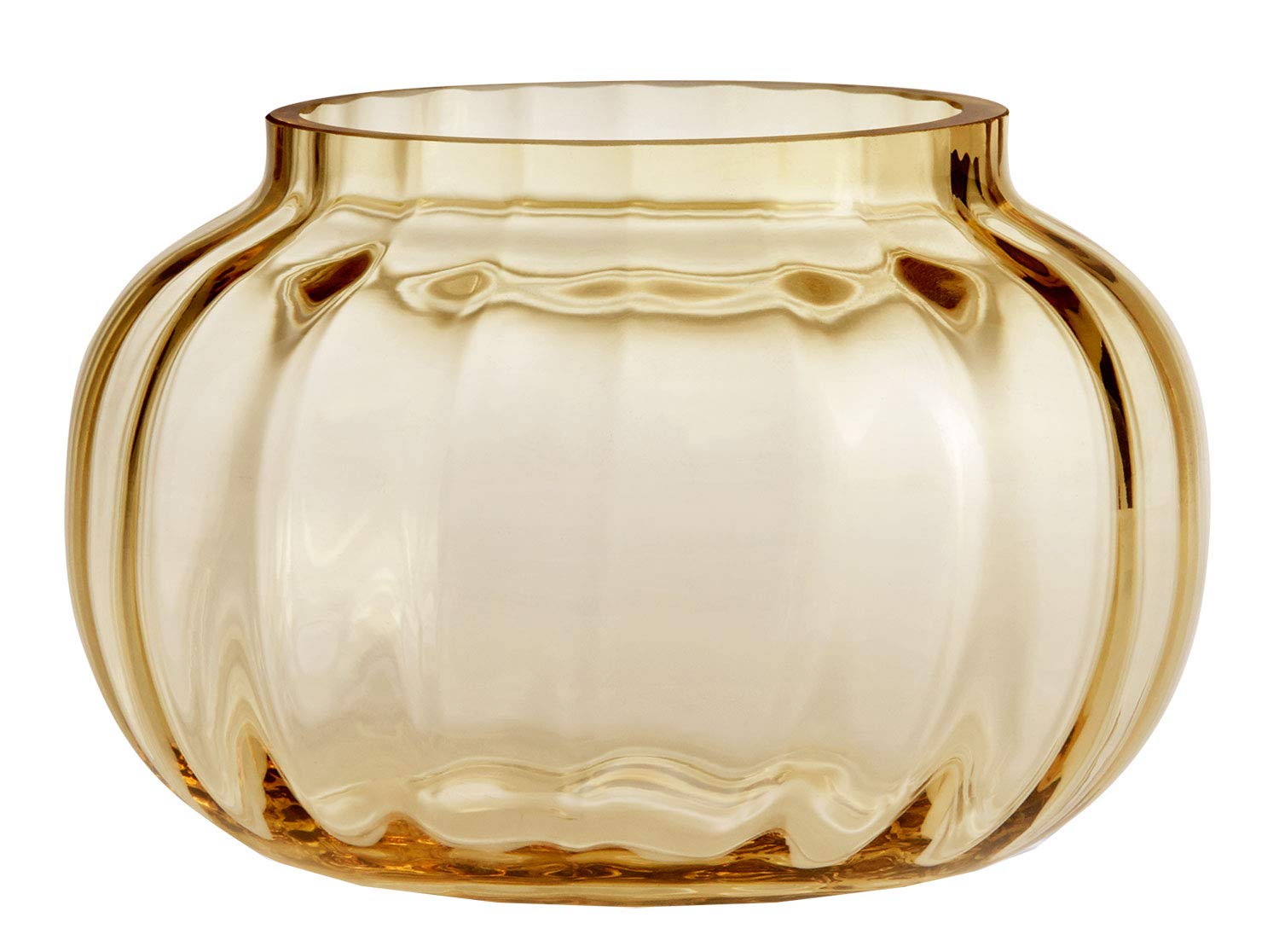 Holmegaard Primula Tea Light Holder Diameter 9.5 cm Mouth Blown Glass Yellow