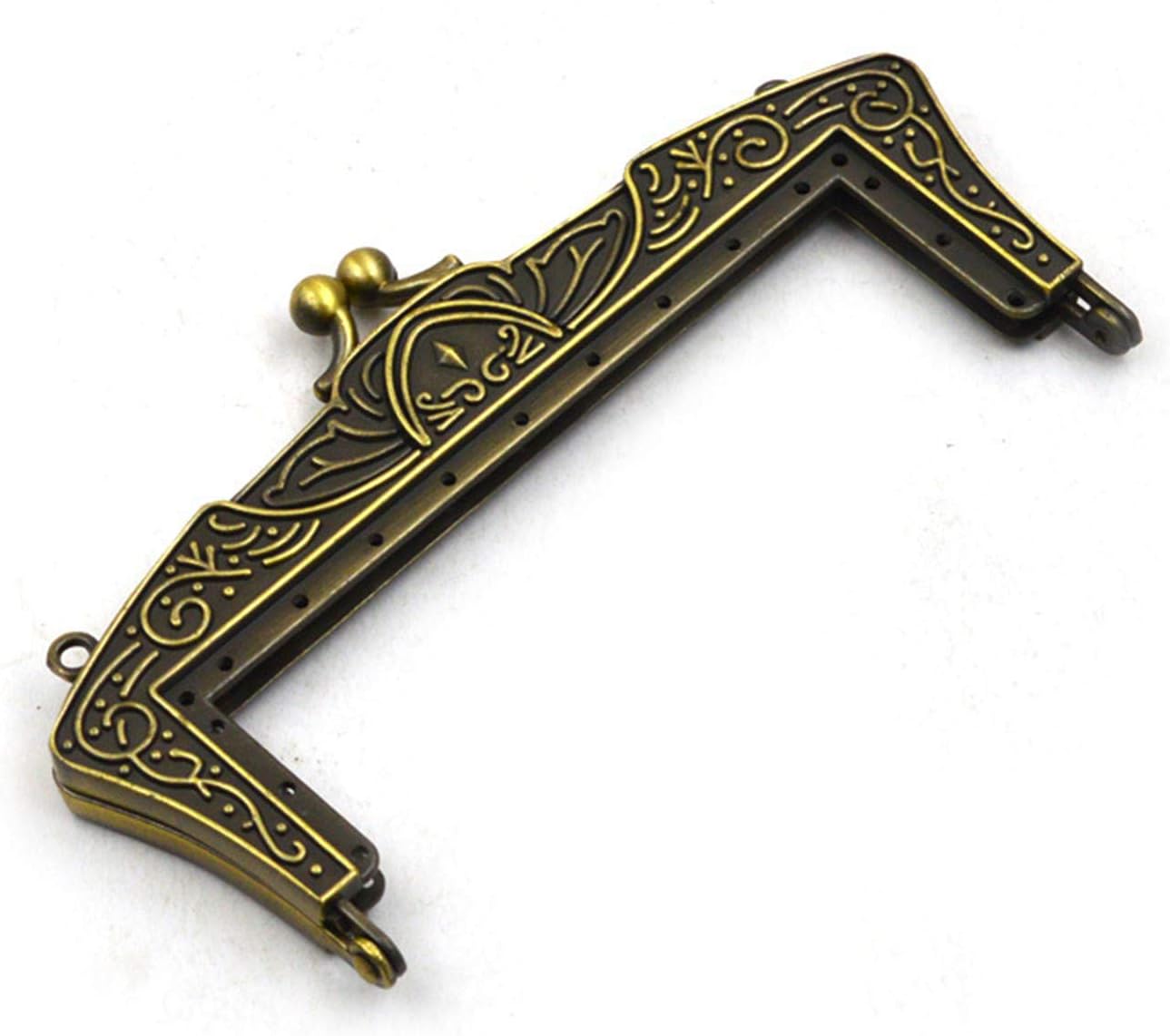 Ownstyle Embossment Clasp Metal Frame Purse Frame Kiss Clasp Lock Bronze Purse Frame Purse Handle Vintage Bag Accessories (Bronze)