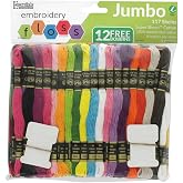 Essentials By Leisure Arts and Iris Embroidery Floss Jumbo 117 Pack - 6 Strand Cotton Floss with Bobbins for Cross Stitch, Embroidery, Craft Projects