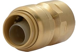 SharkBite 1/2 x 1/2 Inch FNPT Adapter, Push To Connect Brass Plumbing Fitting, PEX Pipe, Copper, CPVC, PE-RT, HDPE, U072LFA