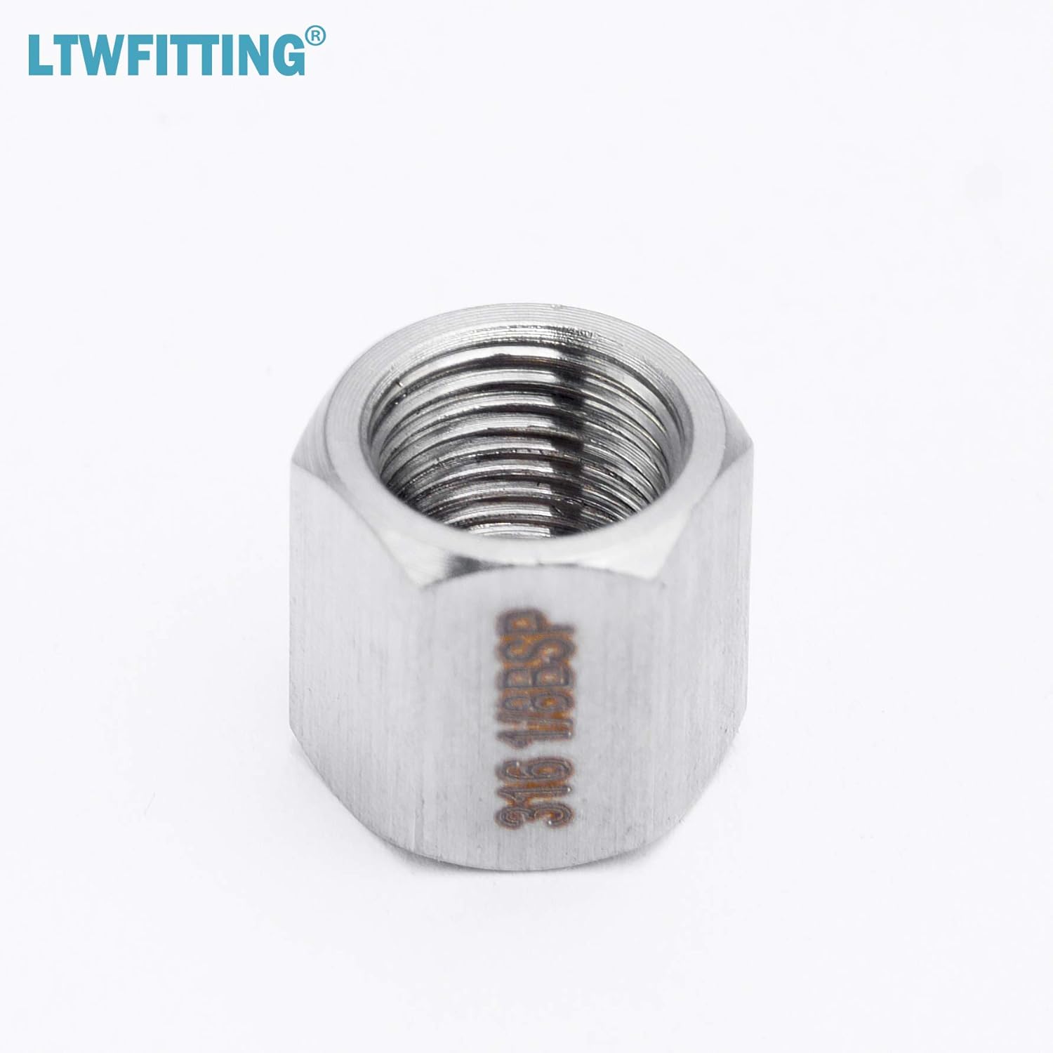 LTWFITTING 1/8-Inch Female BSPP Pipe Cap Fitting Stainless Steel 316 (Pack of 5), 1/8" Female BSPP - Image 3