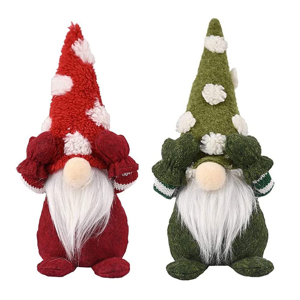 Bhina 2 Pcs Christmas Gnome Plush Toy,Christmas Faceless Doll,Christmas Gnome Decoration,Christmas Dwarf Doll,Used To Give Gifts And Decorate The Living Room, Bedroom, Study, Office