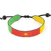 FAHARI Flag Bracelet | Adjustable | Handcrafted | Beaded, Boho | Patriotic Flag Bracelet