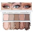 Neutral Nude Brown Eyeshadow Palette Makeup, 5 Colors Velvety Matte Finish, Cool-Toned Nude Taupe Eye Shadows, Natural Everyday to Eye Makeup Looks, for Brown Eyes Long Lasting Naturing-Looking 02#