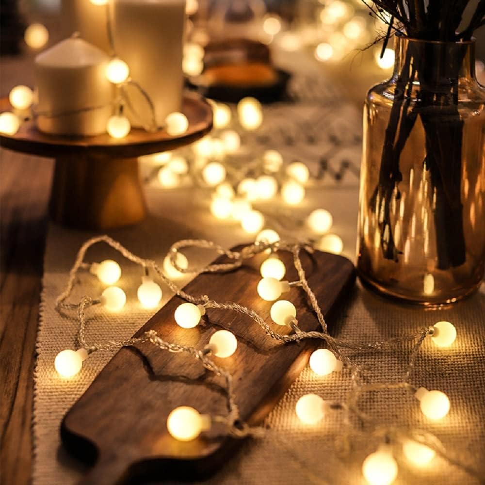 String Lights - Globe String Lights, Merdeco 20ft 40 LED USB Powered Globe String Lights Warm White Fairy Lights for Birthday Party Wedding Christmas Home Decoration