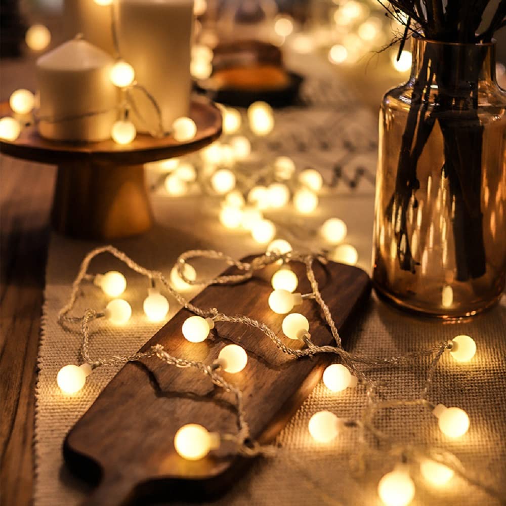 Photo 1 of Globe String Lights 20ft 40 LED USB Powered Warm White Fairy Lights for Birthday Party Wedding Christmas and Home Decoration.