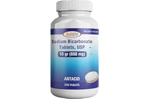 HEALTH LFE Sodium Bicarbonate 650mg Tablets: Supporting Normal Kidney Function & Kidney Health Supplement. Sodium Bicarbonate Designed for Kidney Support, Acid Relief, Alkalinity: 200 Tablets (6 Month Supply)