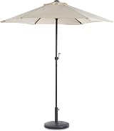 VonHaus Parasol Base 12kg Round Polyresin Black 57mm Hole Patio Garden view 5