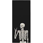 Dewoofly Rock and Roll Skeleton Hippie Skull Soft Fingertip Towels, Hand Towel, Dish Towel for Kitchen All Season 12 x 27.5 inches