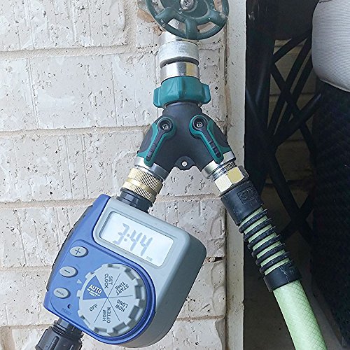 Garden Hose Splitter, FOME 2 Way Hose Connector Splitter Y Hose Splitter with 3/4 Connector Expandable Water Hose Multi-Function Spray Nozzle Double Latex Pipe 2 Way Y Hose Splitter for Home Garden