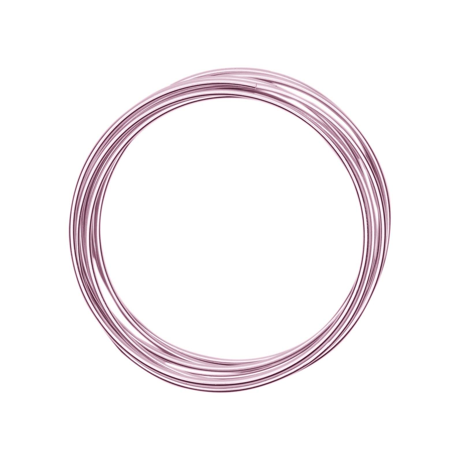 Vaessen Creative Aluminium Craft Wire 9.8 ft (3 m) x 0.12" (3 mm) Rose (Pink) - Flexible Metallic Wire for Crafting, Flower Arranging, Jewellery Making and Modelling