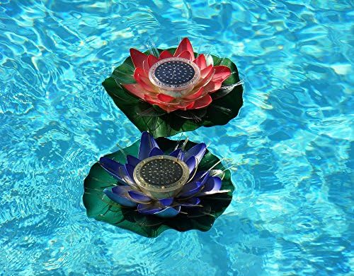 Solar Powered Color Changing Light for Garden, Walkway or Pool - Water Lily 2 Pk
