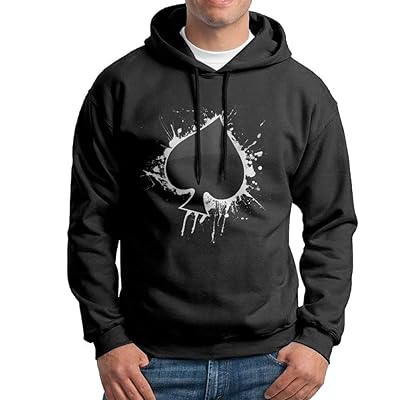 Men's Poker Ace of Spades Graphic Hooded Cotton Guyana Ubuy