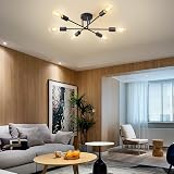 ANWIO Modern 6 Head Sputnik Light E27 Black Ceiling Fixture view 5