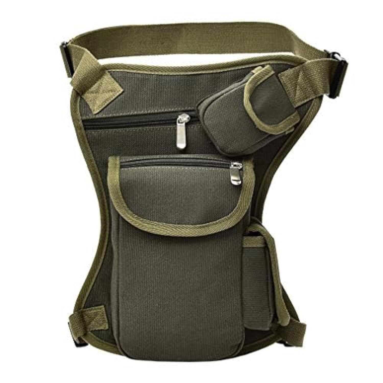 Canvas Drop Leg Bag Outdoor Waist Pack for Men Women Tactical Military Motorcycle Bike Cycling Multi-Pocket Waist Fanny Pouch Travel Hiking Climbing Thigh Bag Pocket